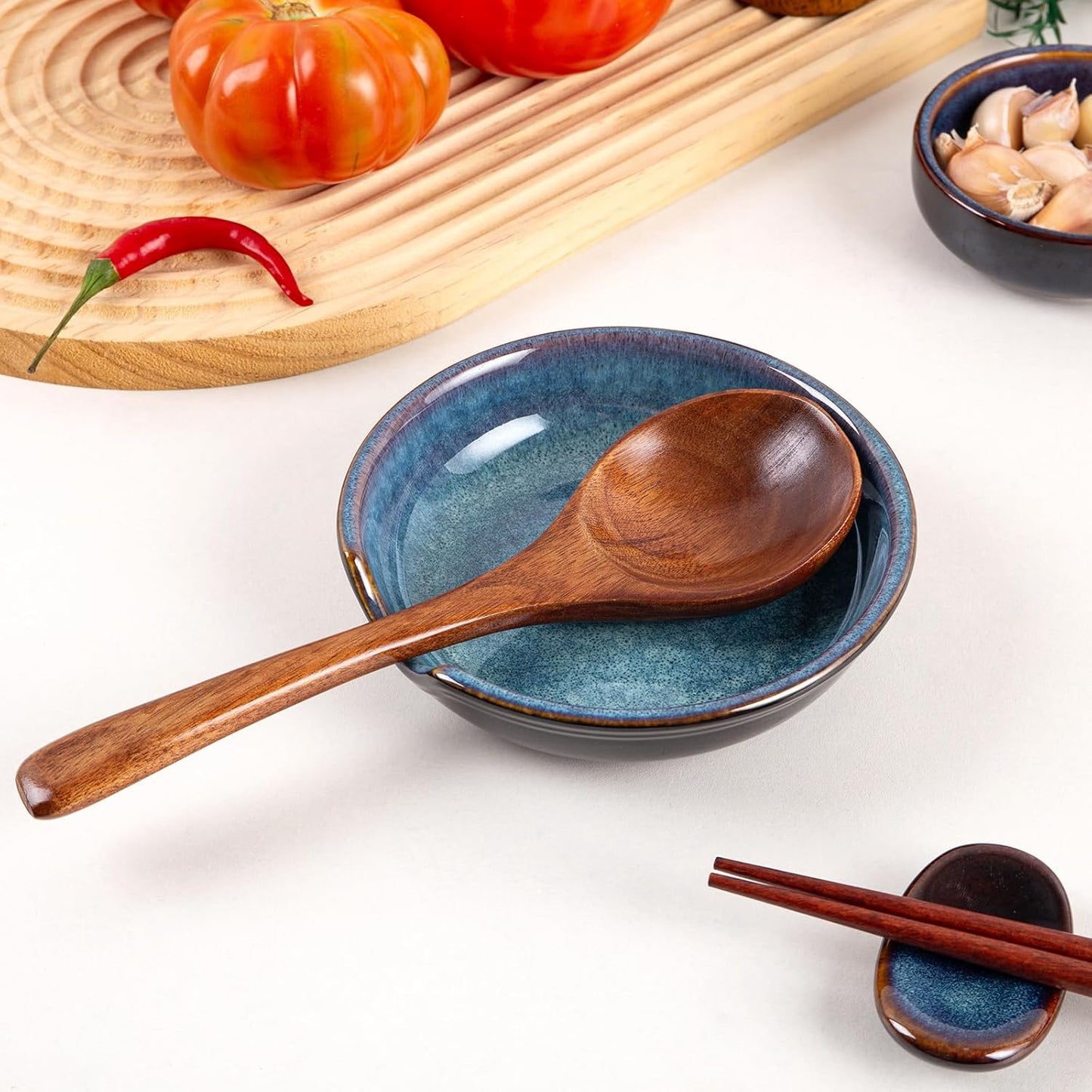 Round Ceramic Spoon Rest Kitchen and Dining Ladle Holder Creative Tableware Tray