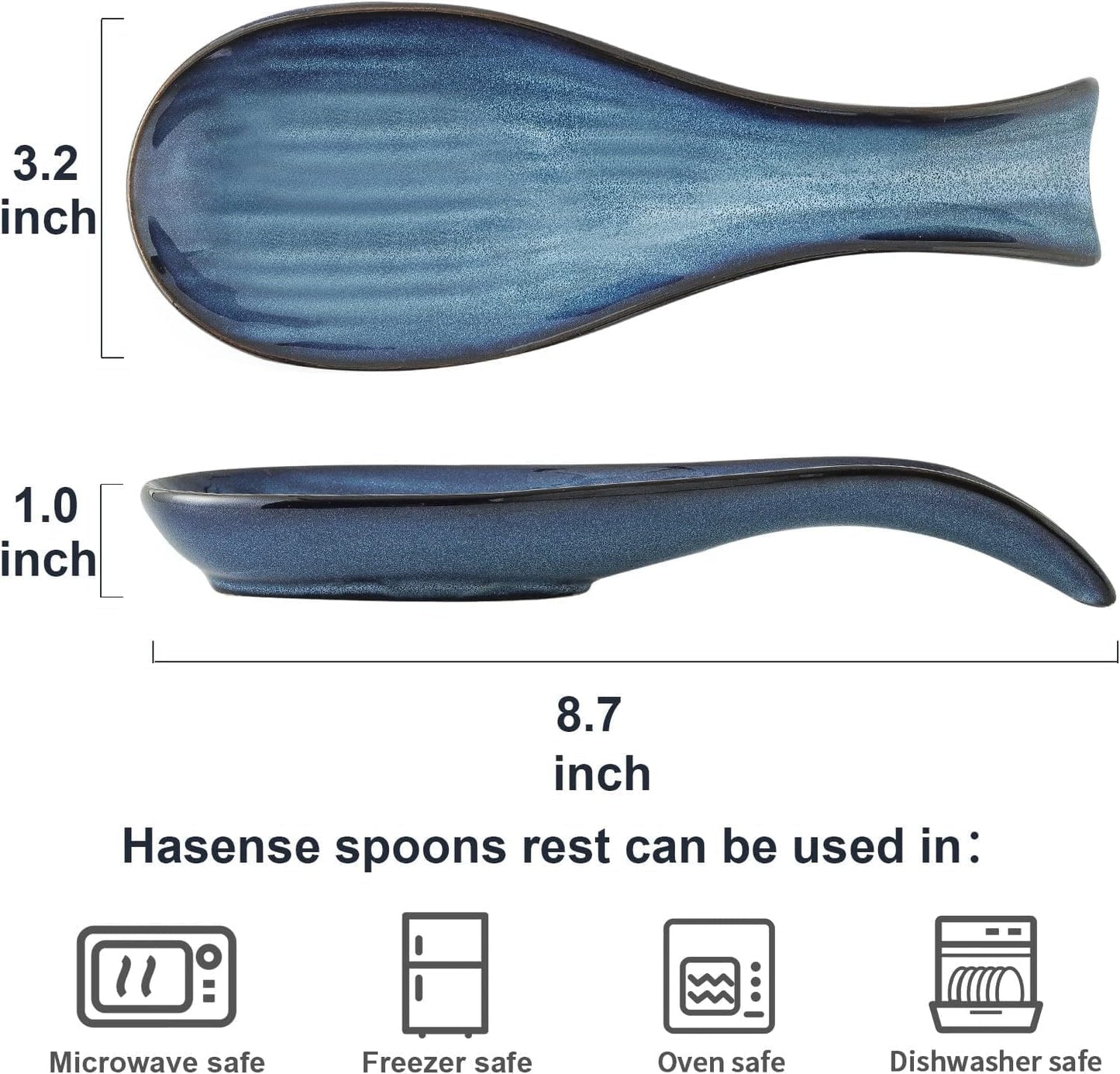 Long Ceramic Spoon Rest Kitchen and Table Utensil Holder Creative Spoon Tray for Cooking and Dining