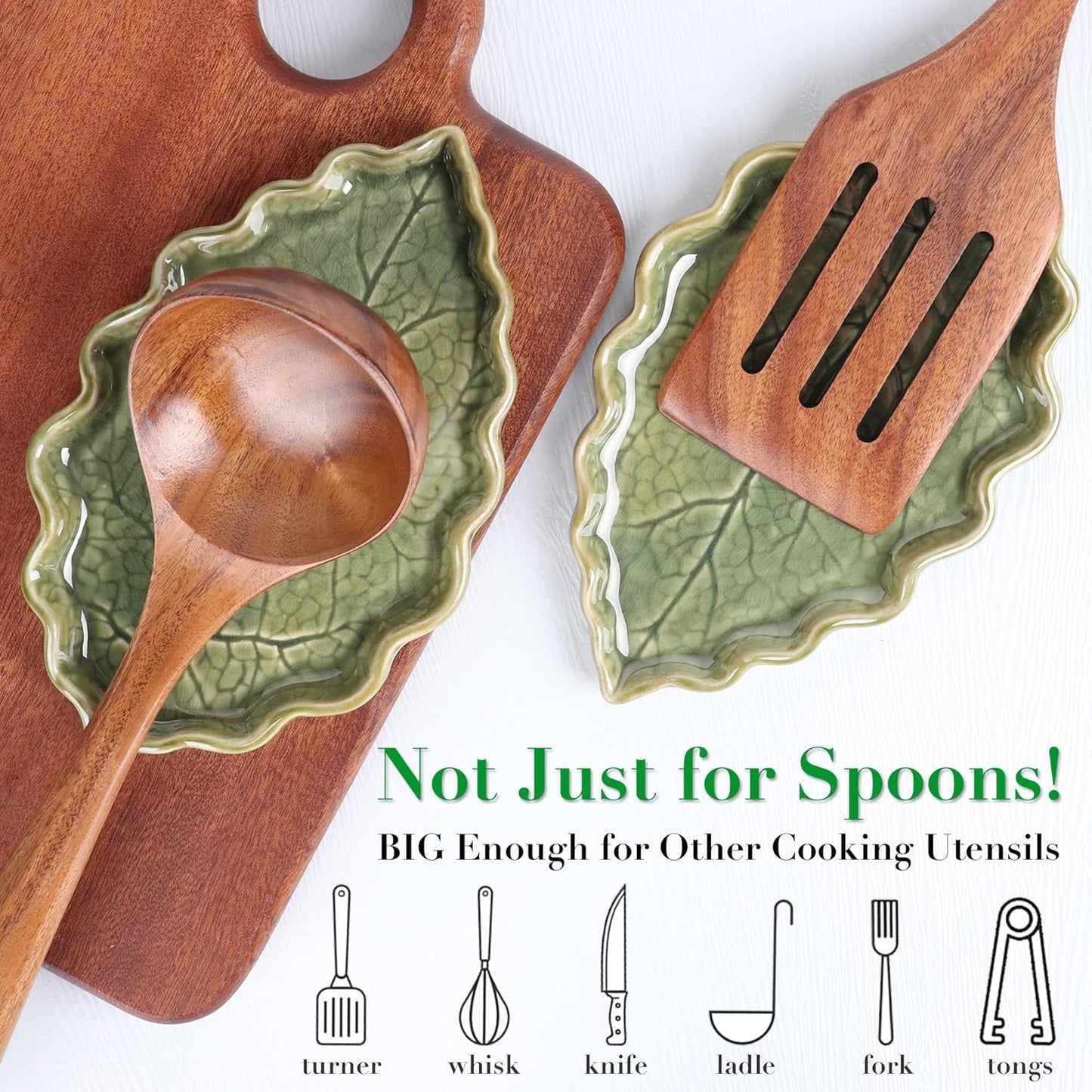 Ceramic Leaf-Shaped Plate Creative Kitchen Spoon Rest Small Snack Tray Fruit Dish Condiment Holder